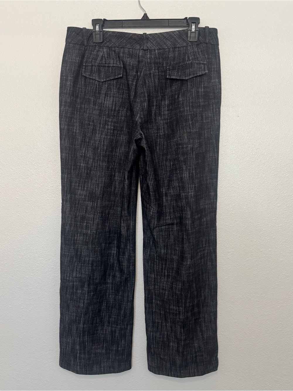 Sandro Paris Textured Trousers Women’s Size 10 Straight Leg Gray Black Pants - Picture 4 of 6